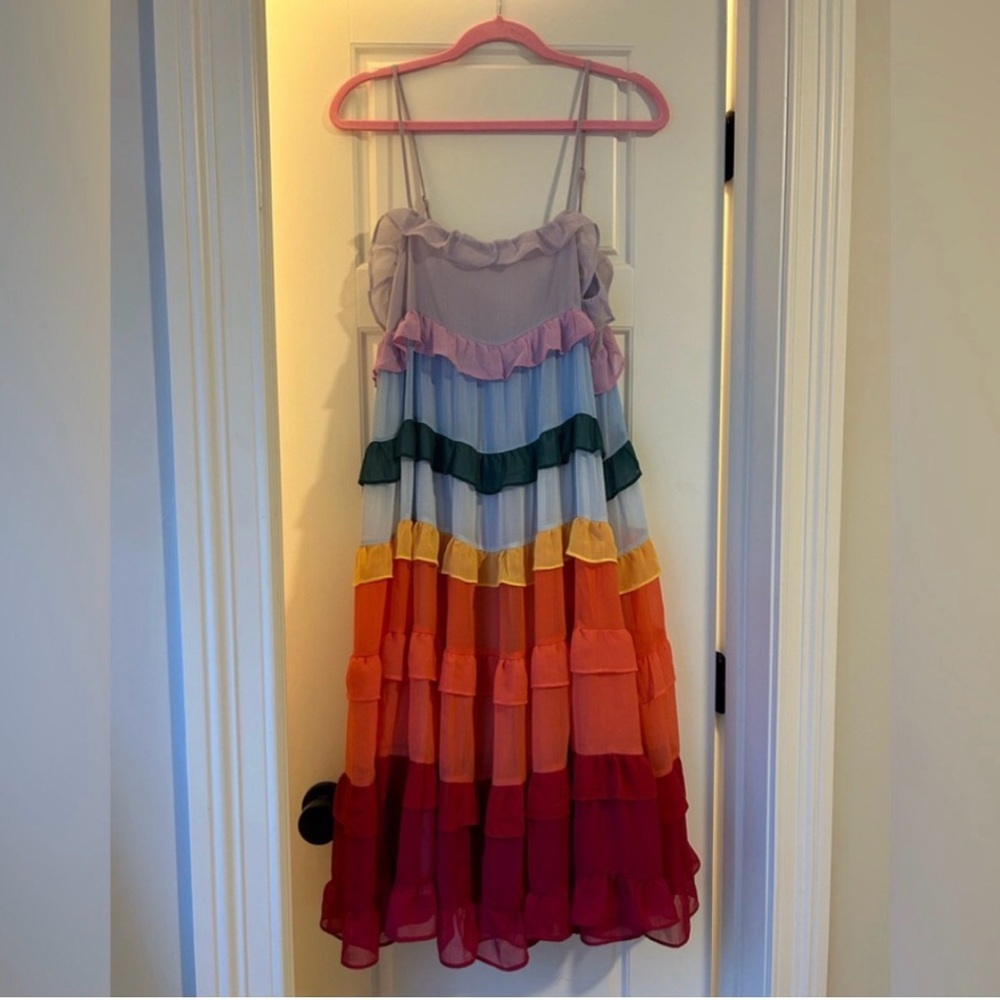 Anthropologie Judith March Storia rainbow tiered midi dress - Picture 6 of 6